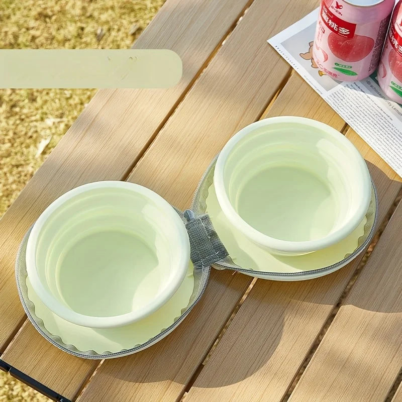 2 in 1 Foldable Silicone Dog Bowl