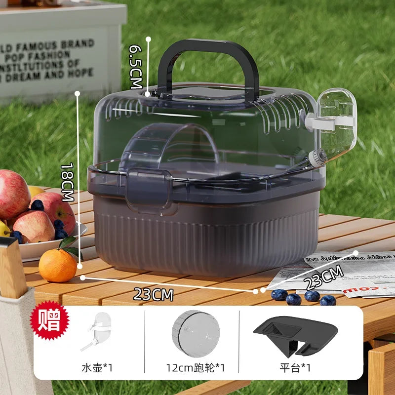 Transparent Hamster Toilet Cage