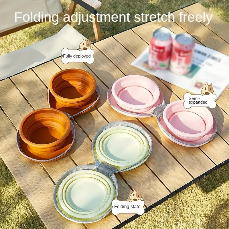 2 in 1 Foldable Silicone Dog Bowl