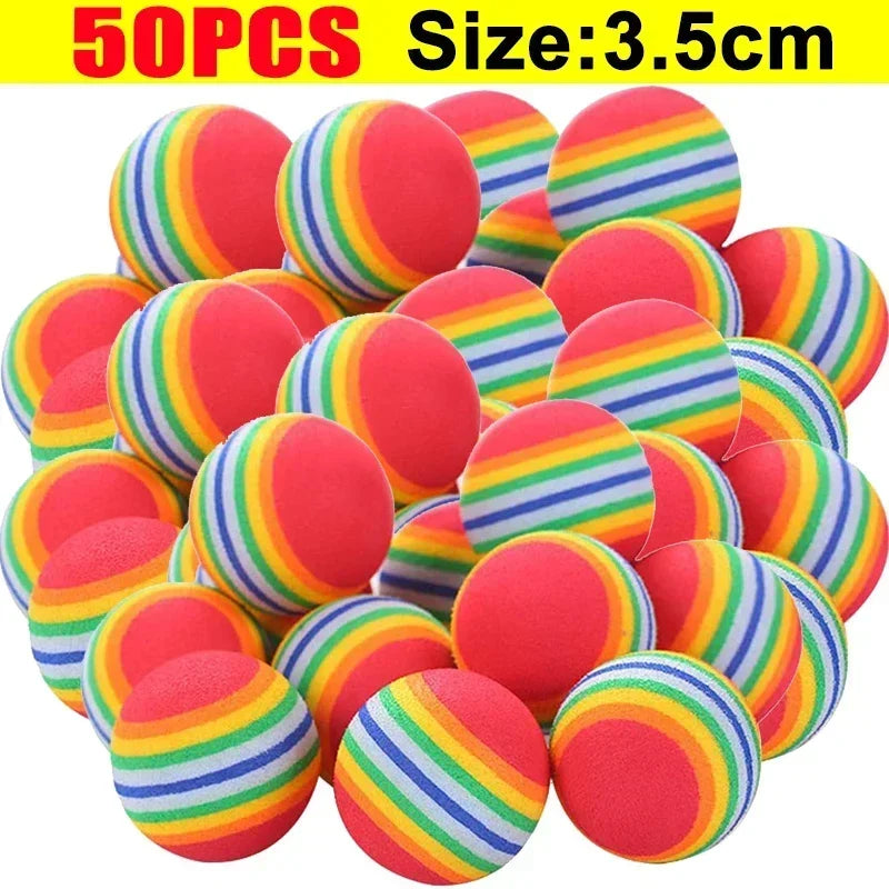 10/100PCS Cat Toy Balls Interactive