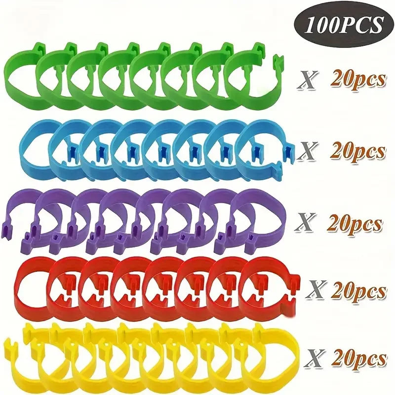 100 pcs Chicken Foot Rings Label