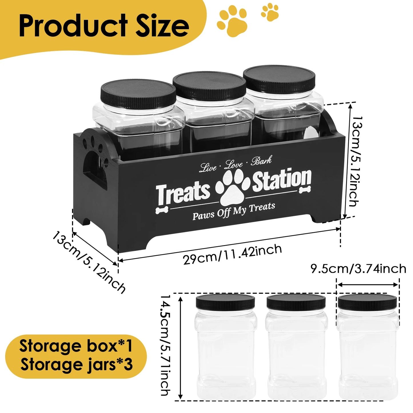 3Pcs Pet Food Storage Container
