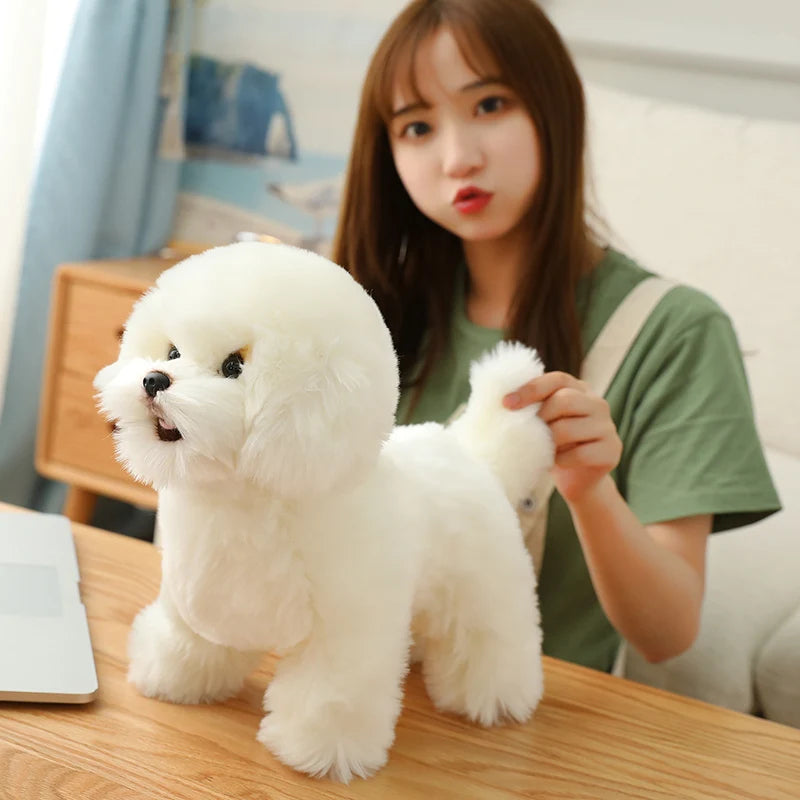 38cm Plush Pillow Lovely Realistic Bichon Frise