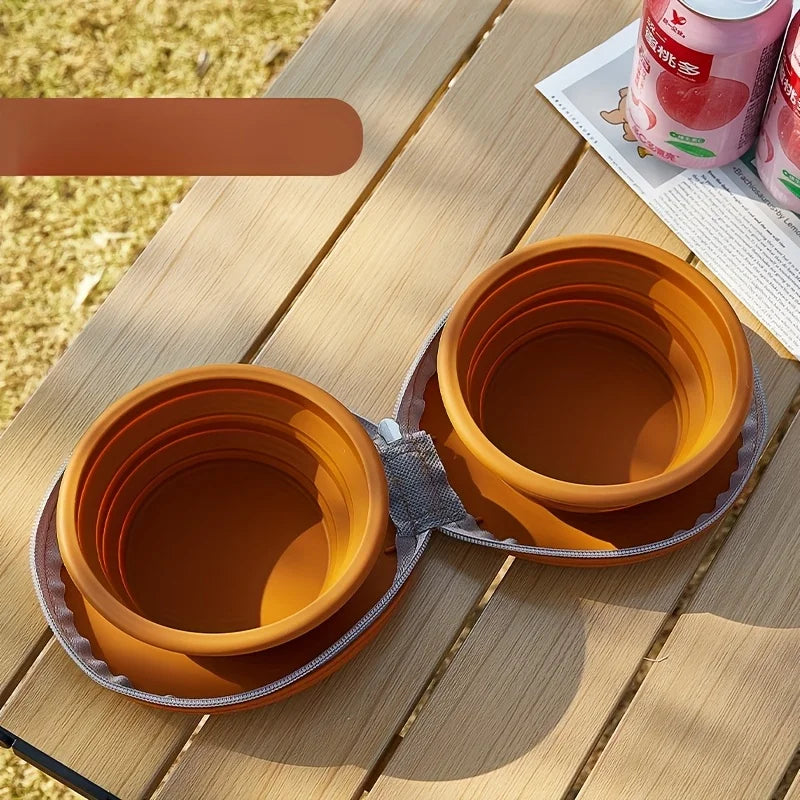 2 in 1 Foldable Silicone Dog Bowl