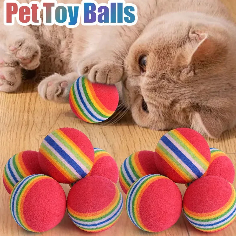 10/100PCS Cat Toy Balls Interactive