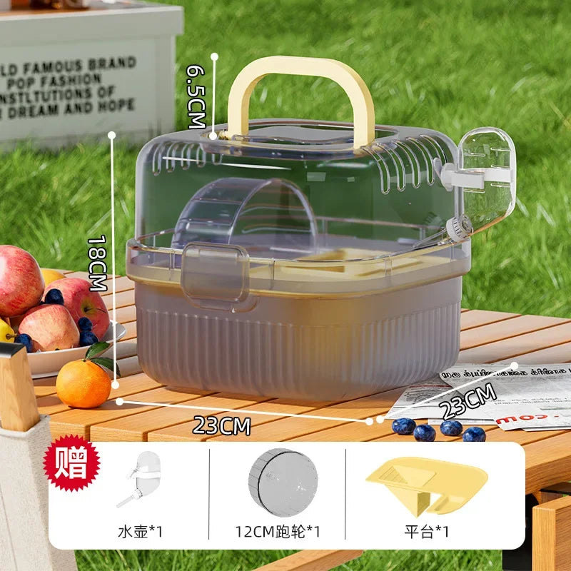Transparent Hamster Toilet Cage