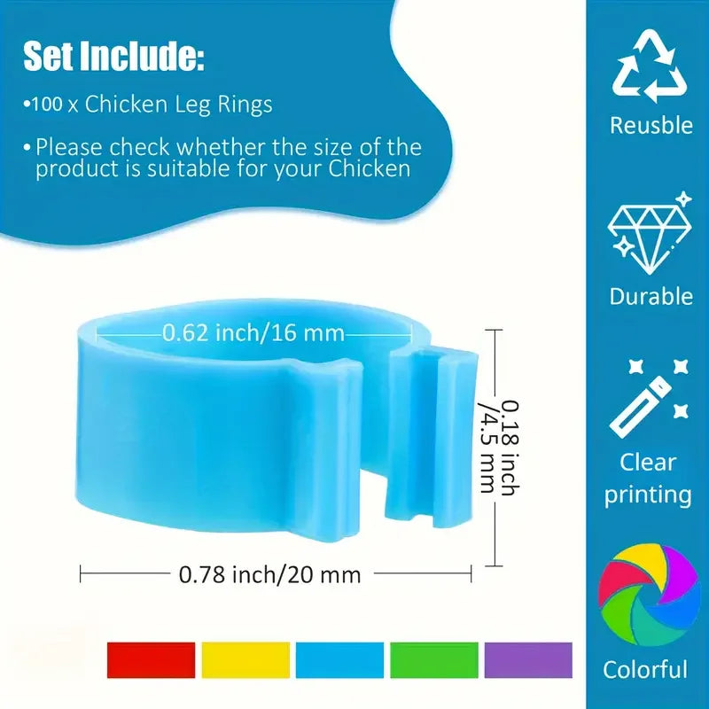100 pcs Chicken Foot Rings Label