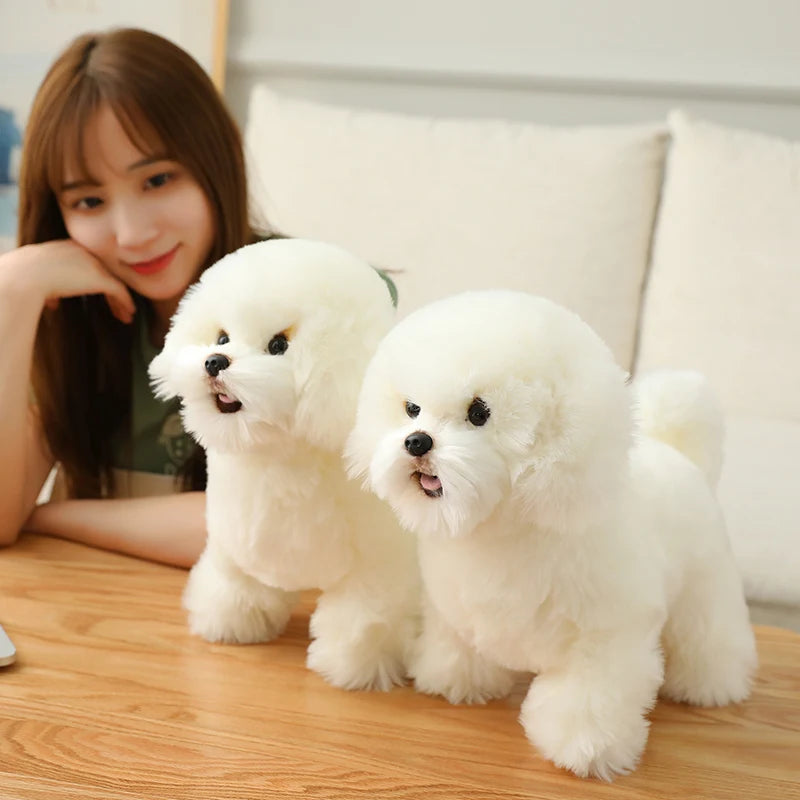 38cm Plush Pillow Lovely Realistic Bichon Frise