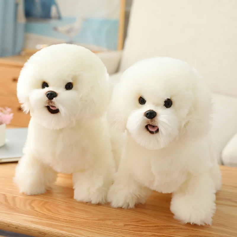 38cm Plush Pillow Lovely Realistic Bichon Frise