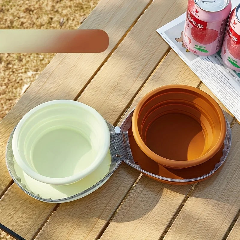 2 in 1 Foldable Silicone Dog Bowl
