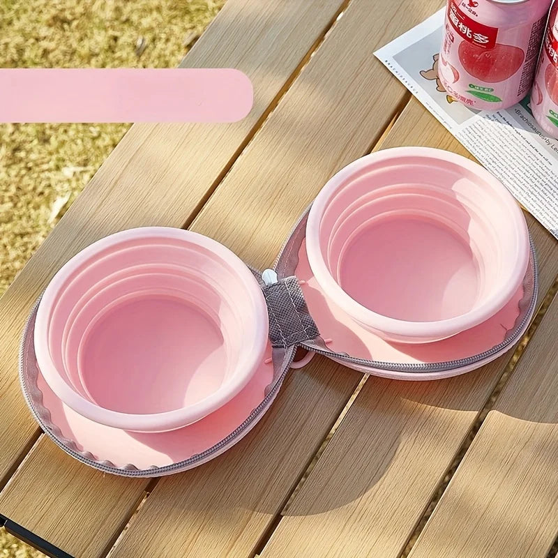 2 in 1 Foldable Silicone Dog Bowl