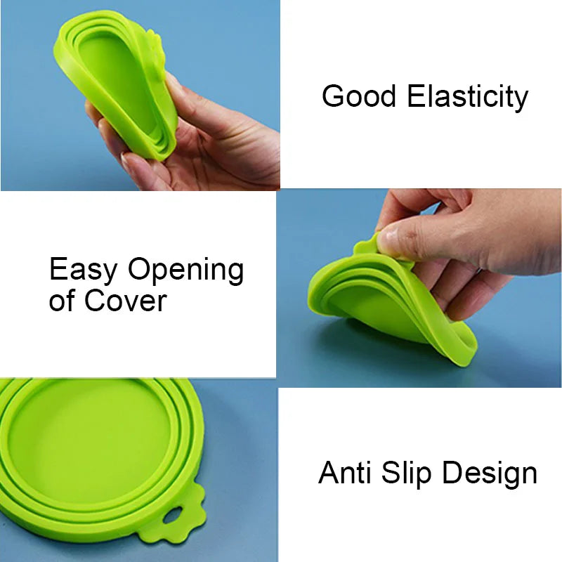 A set Reusable Pet Food Can Cover