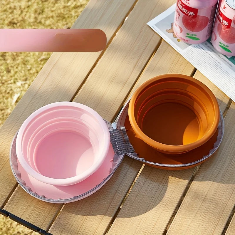 2 in 1 Foldable Silicone Dog Bowl