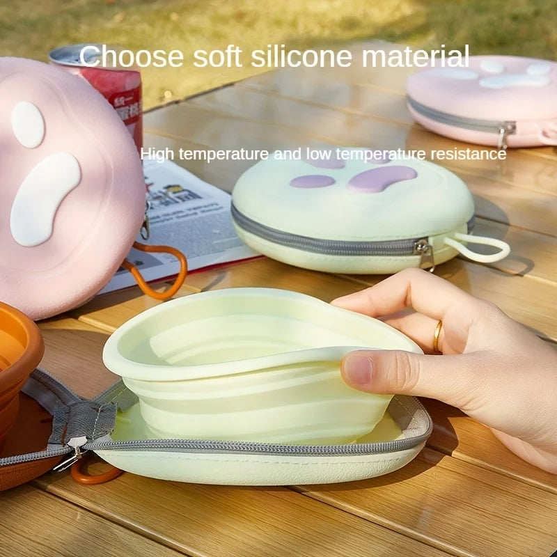 2 in 1 Foldable Silicone Dog Bowl