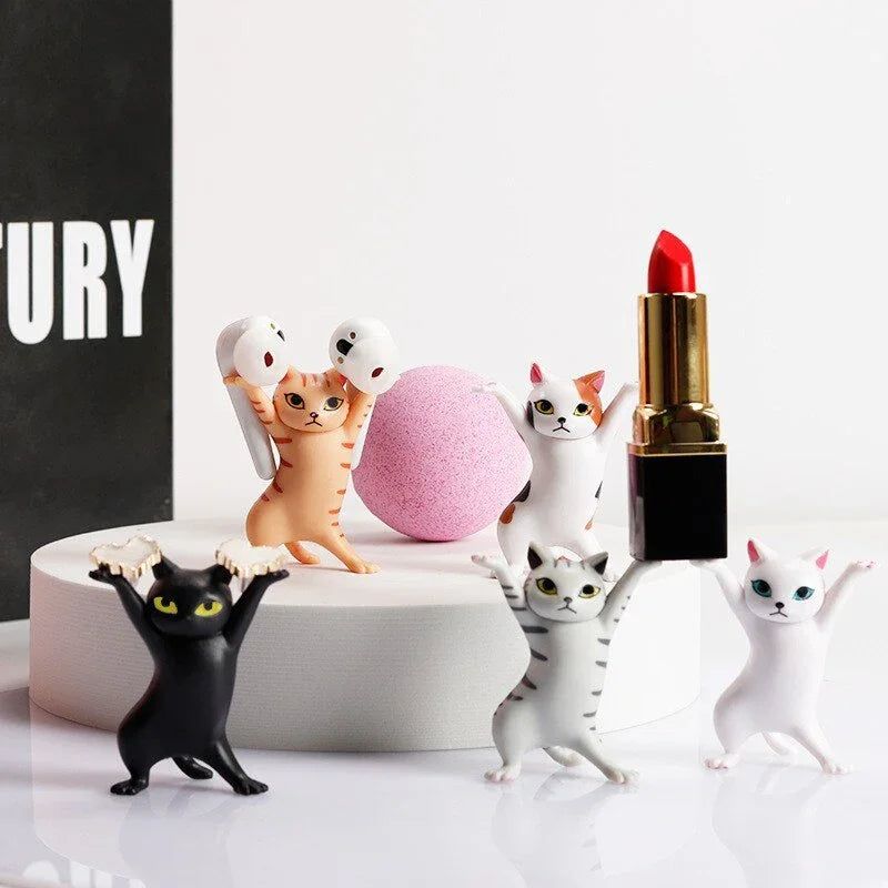 5 PCs Dancing Cat Figure Decoration