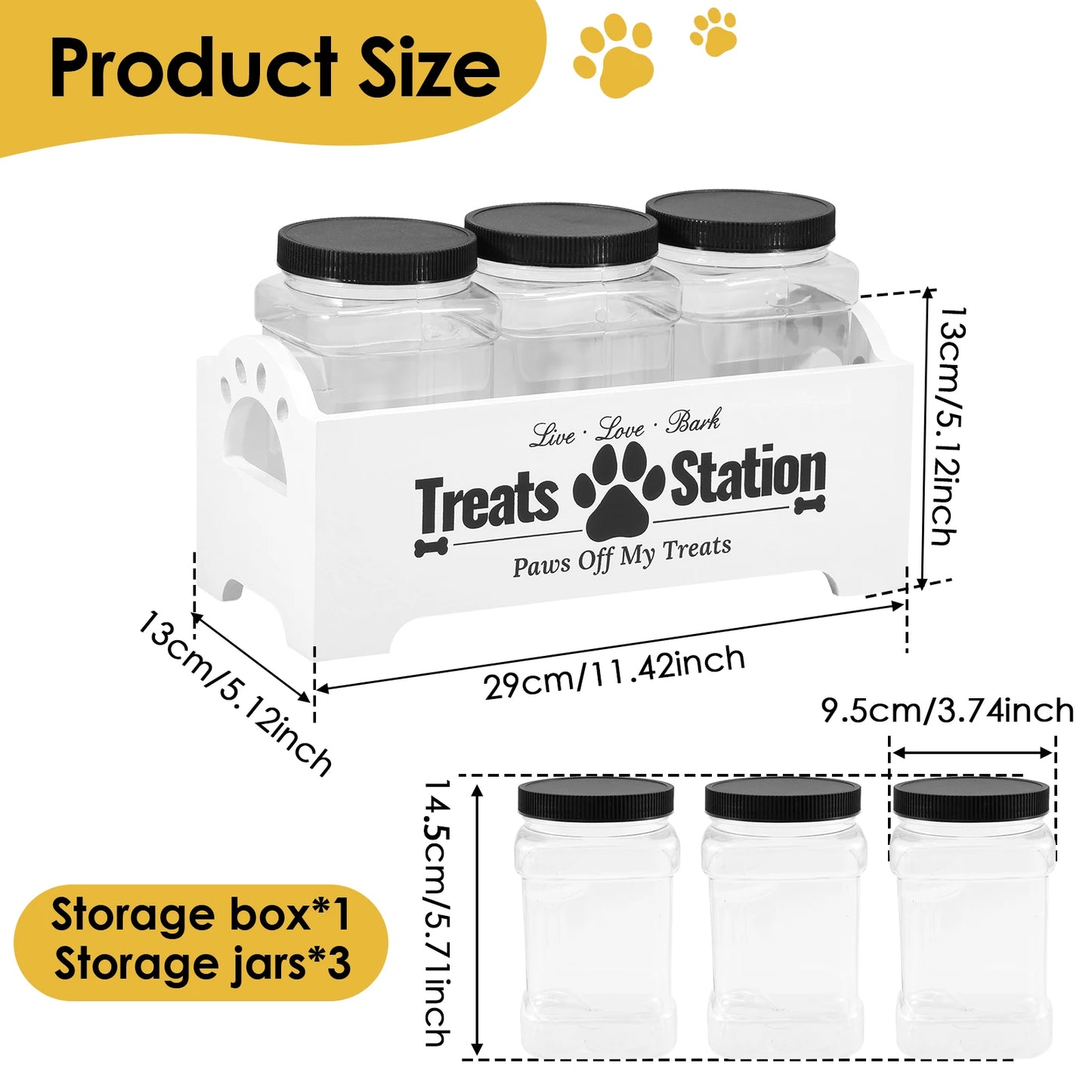 3Pcs Pet Food Storage Container