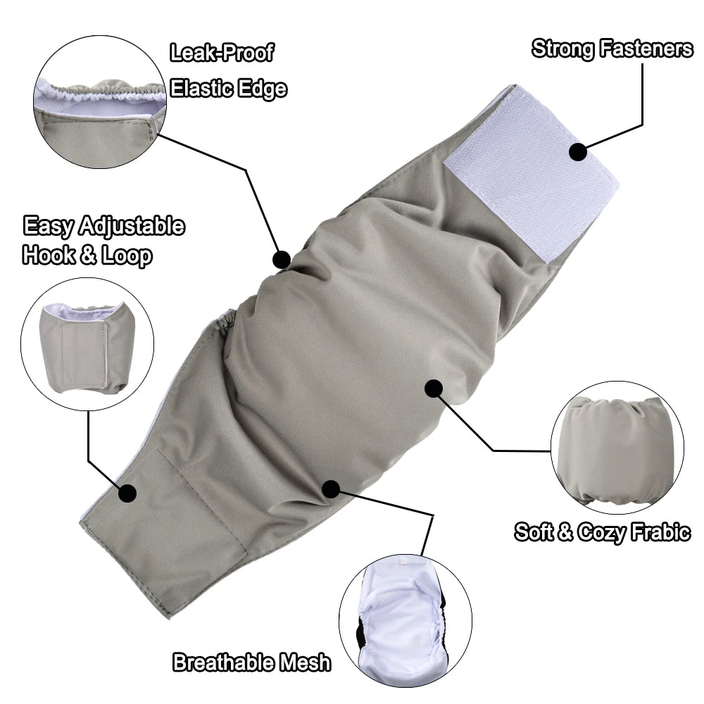 3pcs Washable Male Dog Diapers