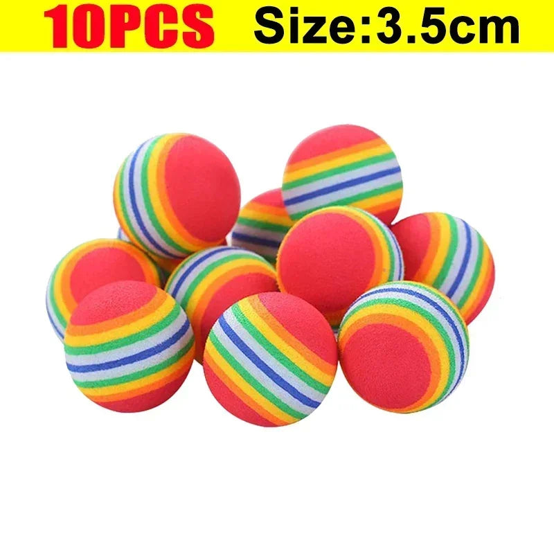 10/100PCS Cat Toy Balls Interactive