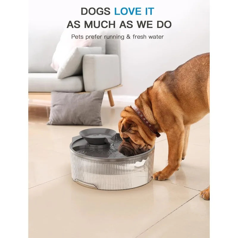 Dog Water Fountain, 1.3Gal/170Oz/5L Large Capacity Pet Cat Water Fountain, Big Dog Water Bowl Dispenser for Multi-Pets Family