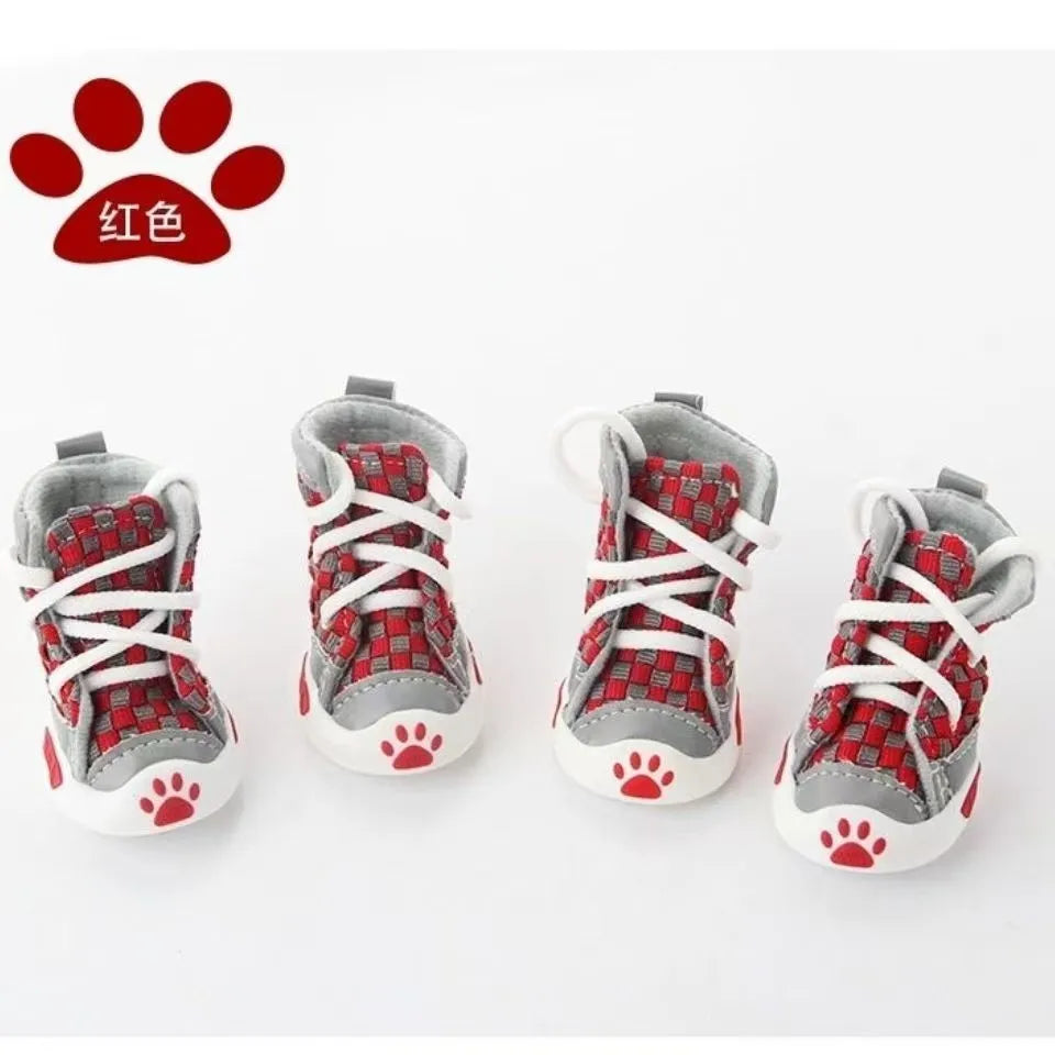 Dog Shoes Teddy Bears Soft Sole Shoes Small Dog Puppy Anti Drop Breathable Shoes Set of 4 Summer Pet Shoes