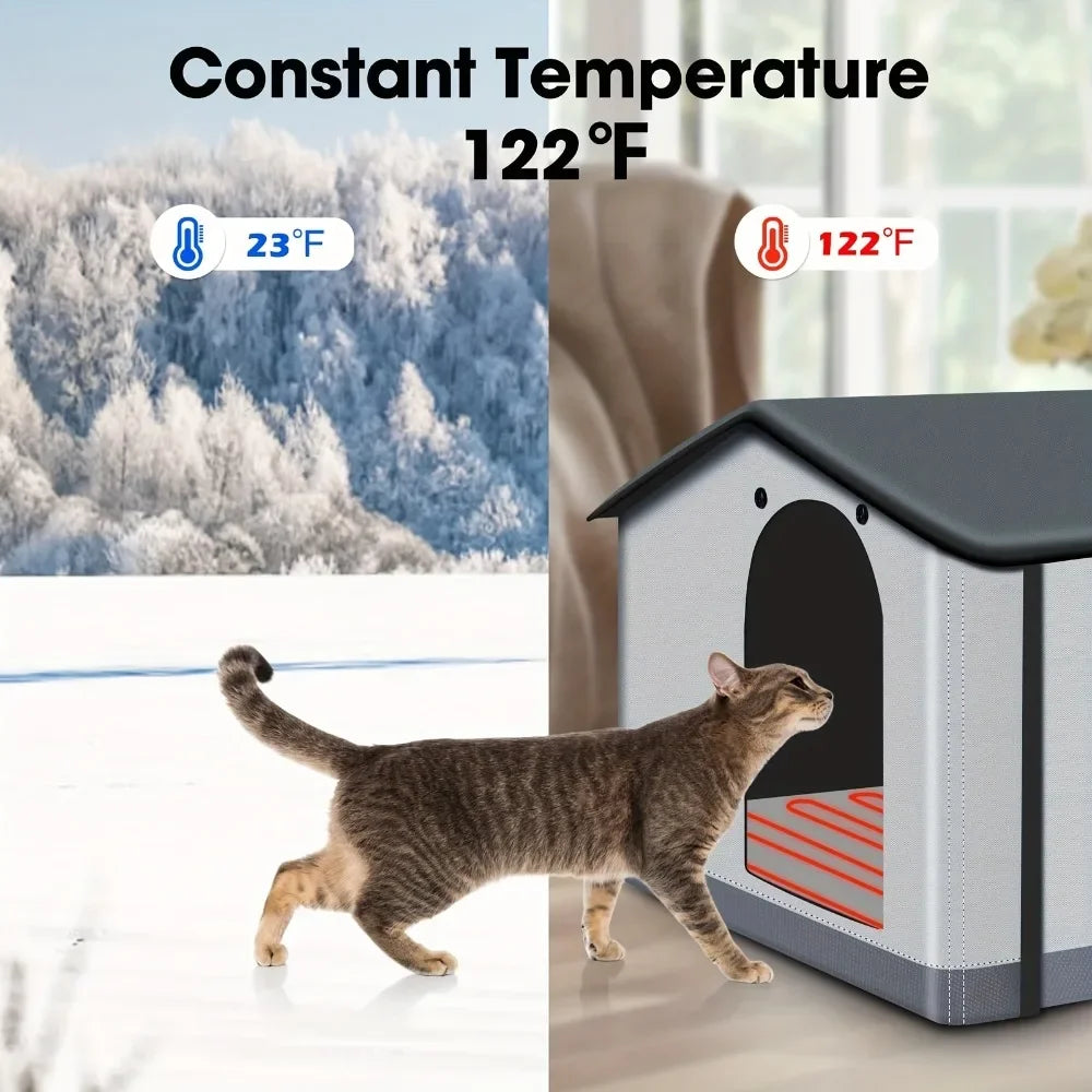 A insulated outdoor cat house