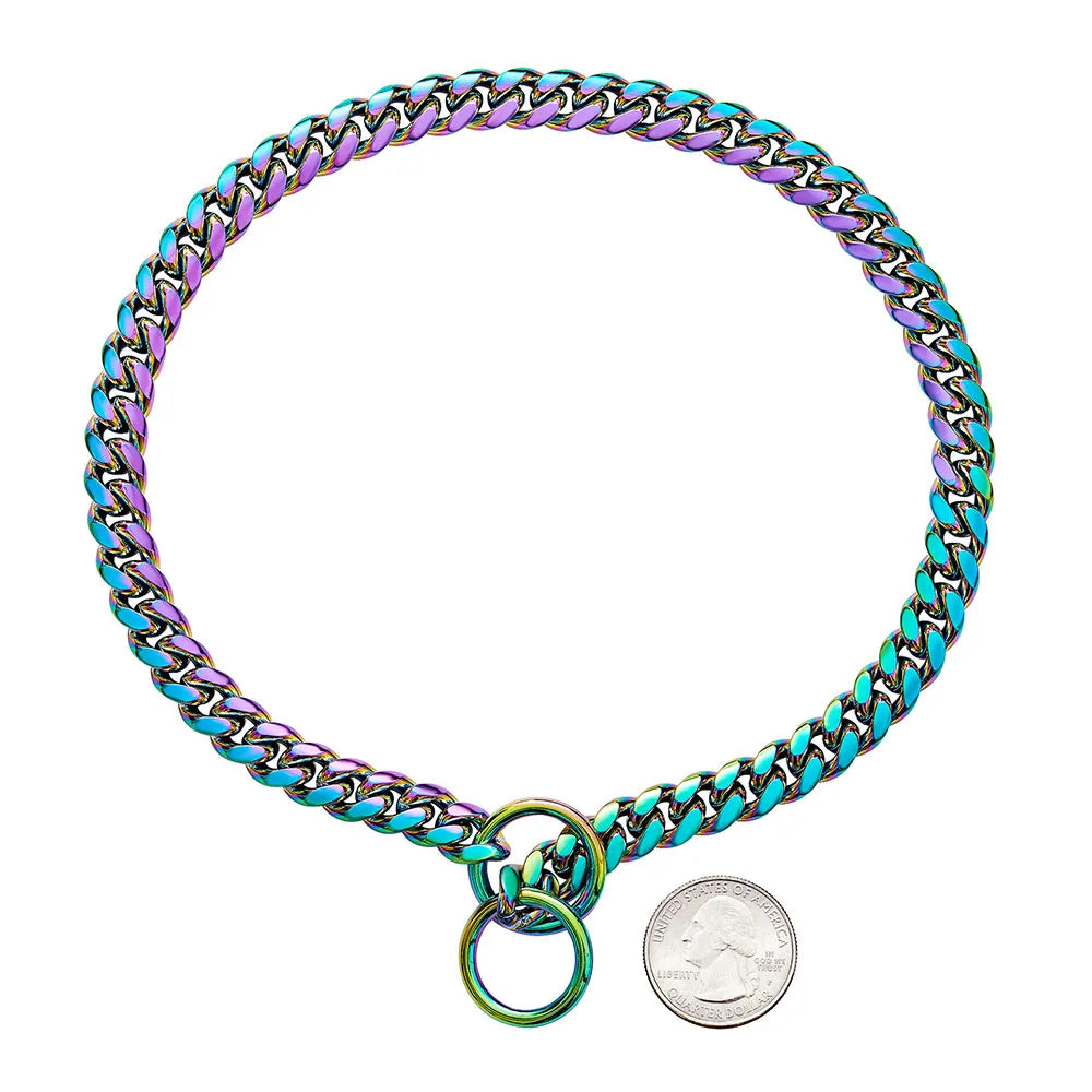 Dog Chain Collar Black Gold