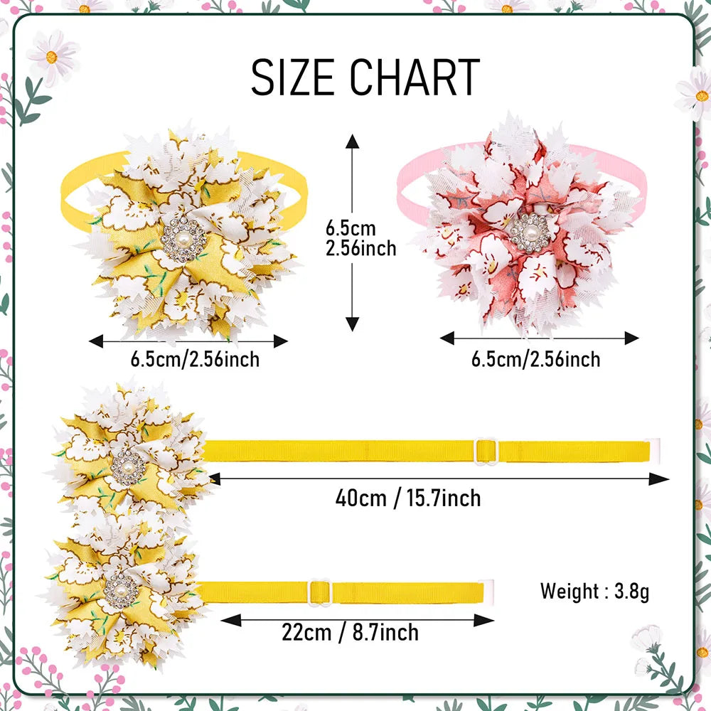 10PCS Adjustable Cat Dog Flower Bowties