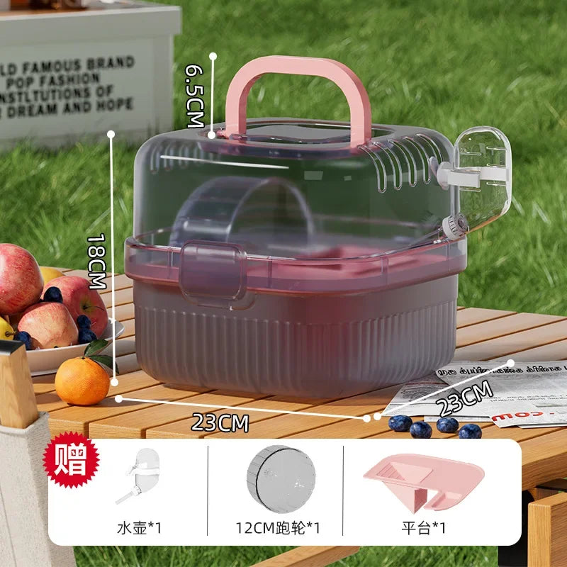 Transparent Hamster Toilet Cage