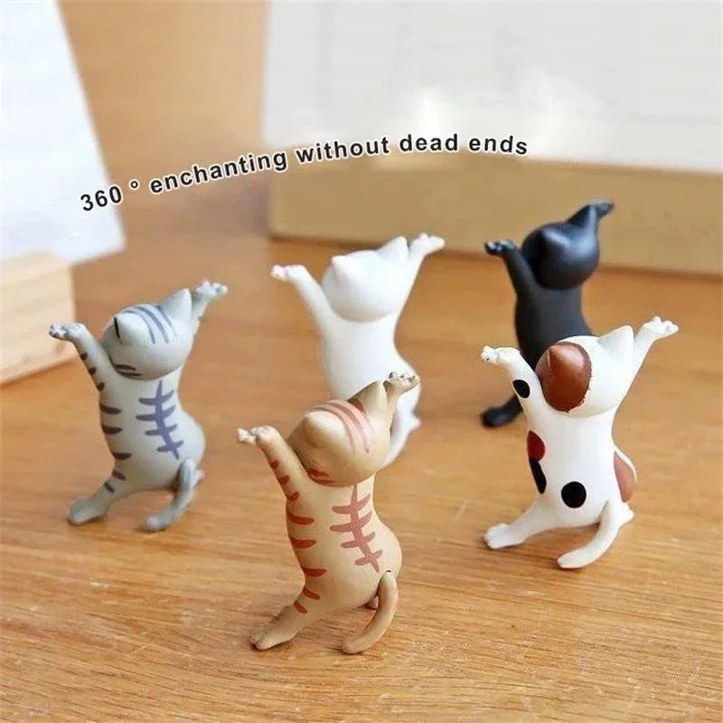 5 PCs Dancing Cat Figure Decoration