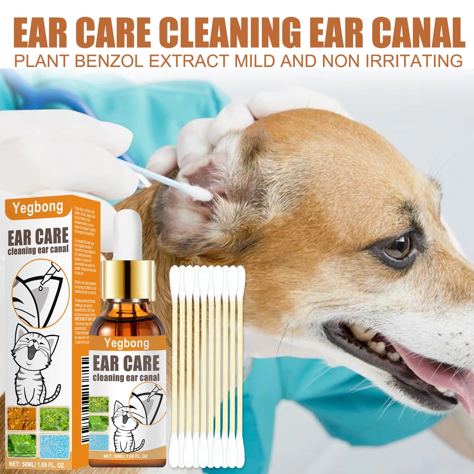 Pet Ear Mite Deodorant Ear Cleaner