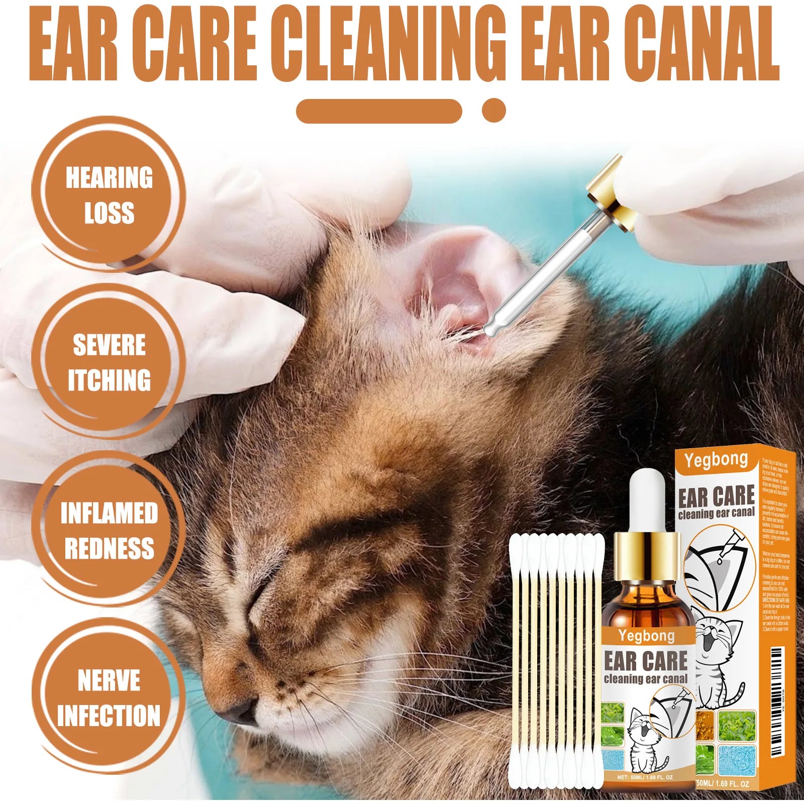 Pet Ear Mite Deodorant Ear Cleaner