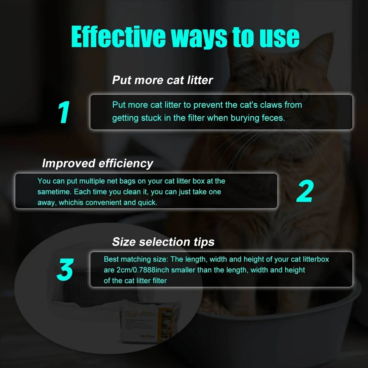 10pcs Reusable Cat Feces Filter