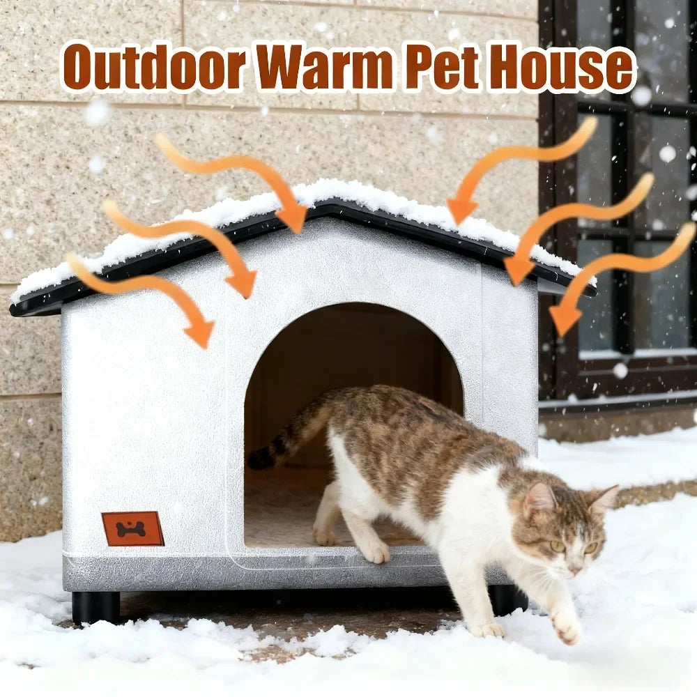 A insulated outdoor cat house