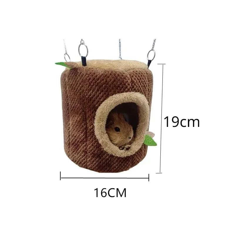 Tree Stump Shape Warm Hamster Hammock Winter Mole Tunnel