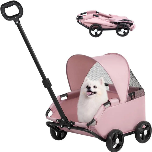 Portable Pink Dog Stroller