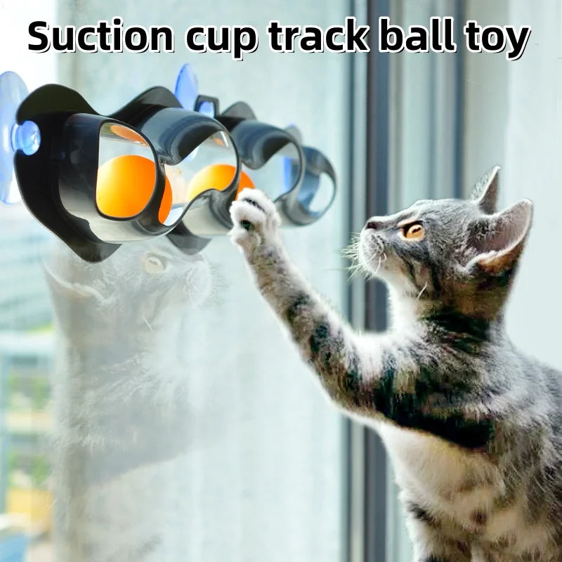 New Track Cat Toy Plastic Sucker Track Ball
