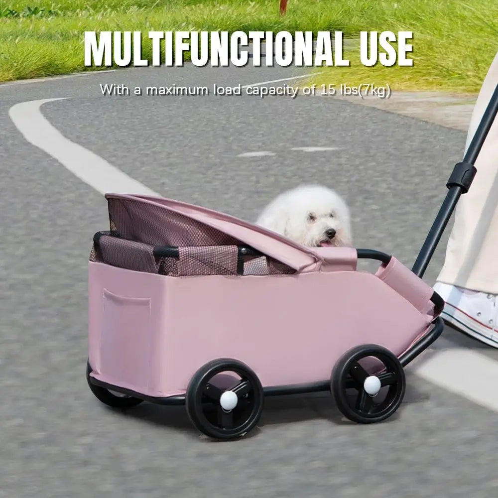 Portable Pink Dog Stroller