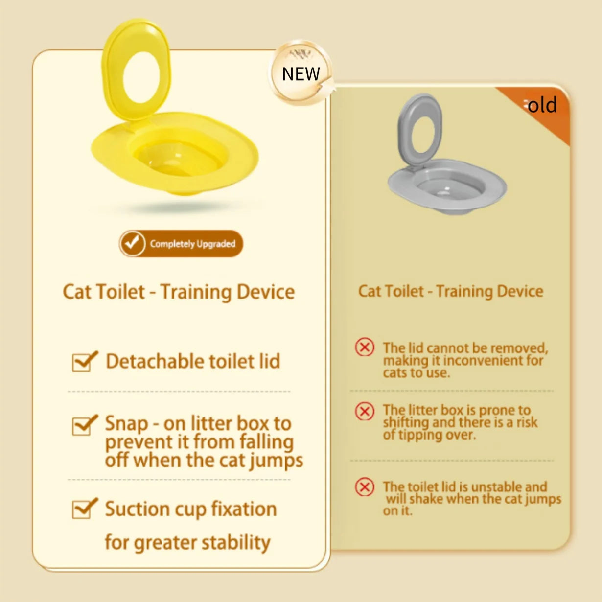 Easy-to-clean cat toilet training seat