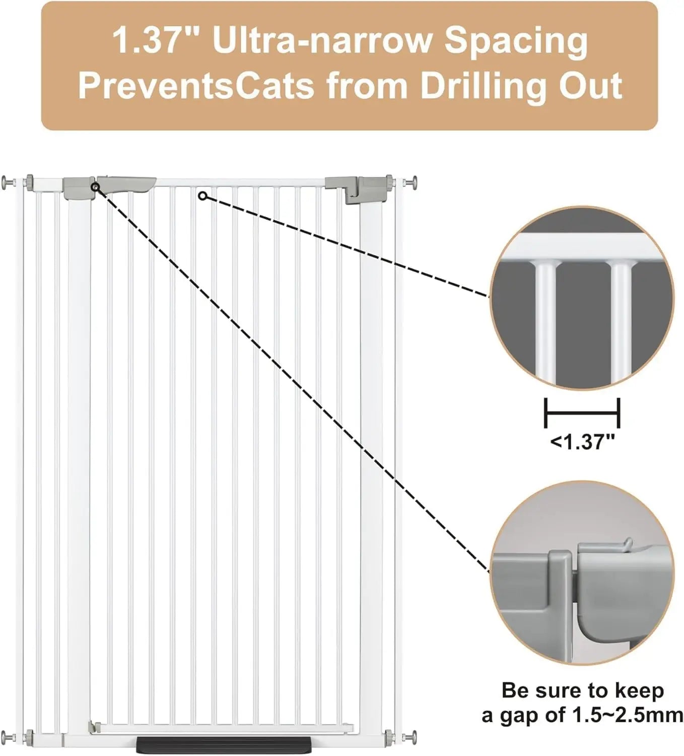 51.18" Extra Tall Cat Gate