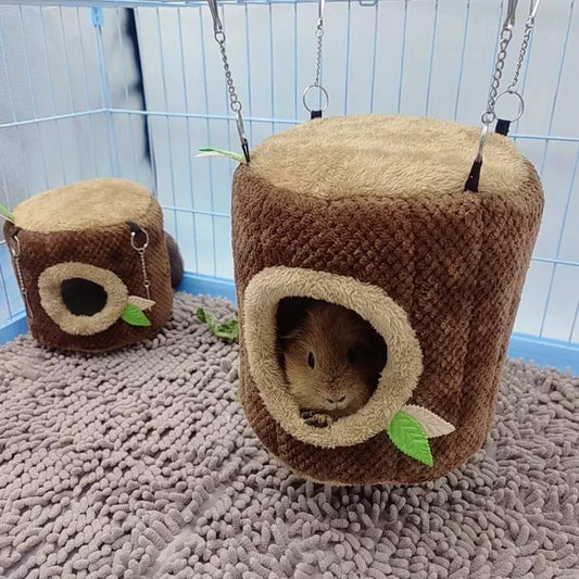 Tree Stump Shape Warm Hamster Hammock Winter Mole Tunnel