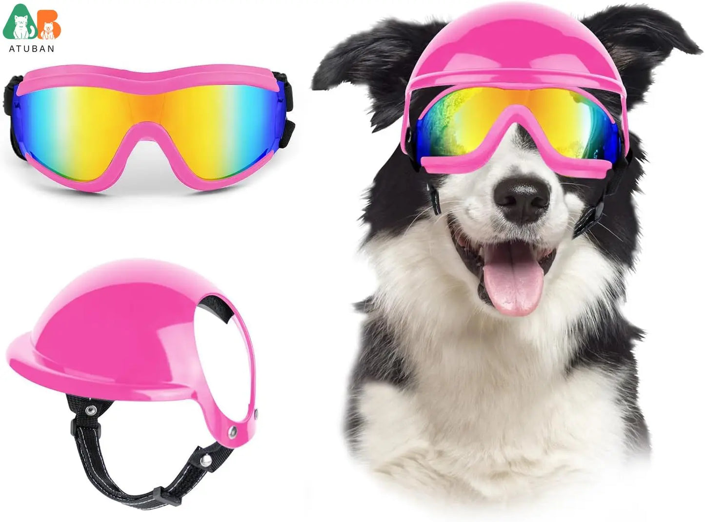 ATUBAN Dog Helmet & Goggles