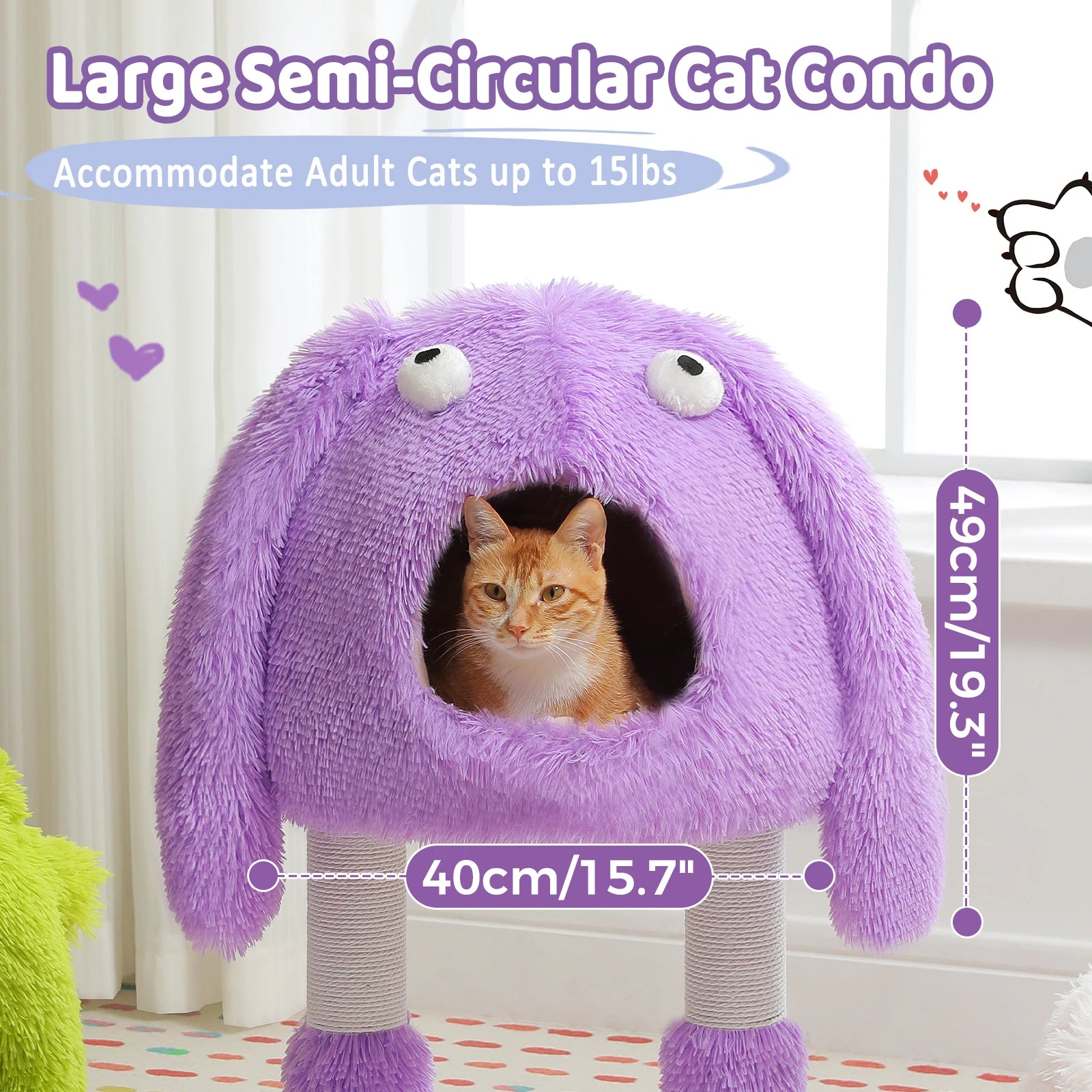 2 in 1 Cat Tree with Natural Sisal Scratching Posts