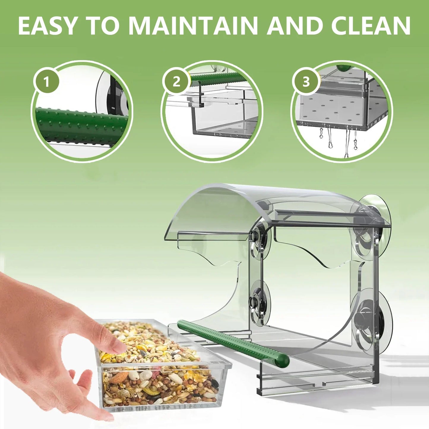 Acrylic Window Bird Feeder