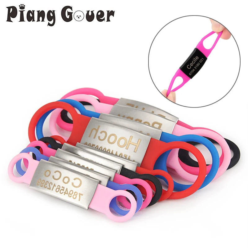 Silicone Engraved Pet ID Accessories