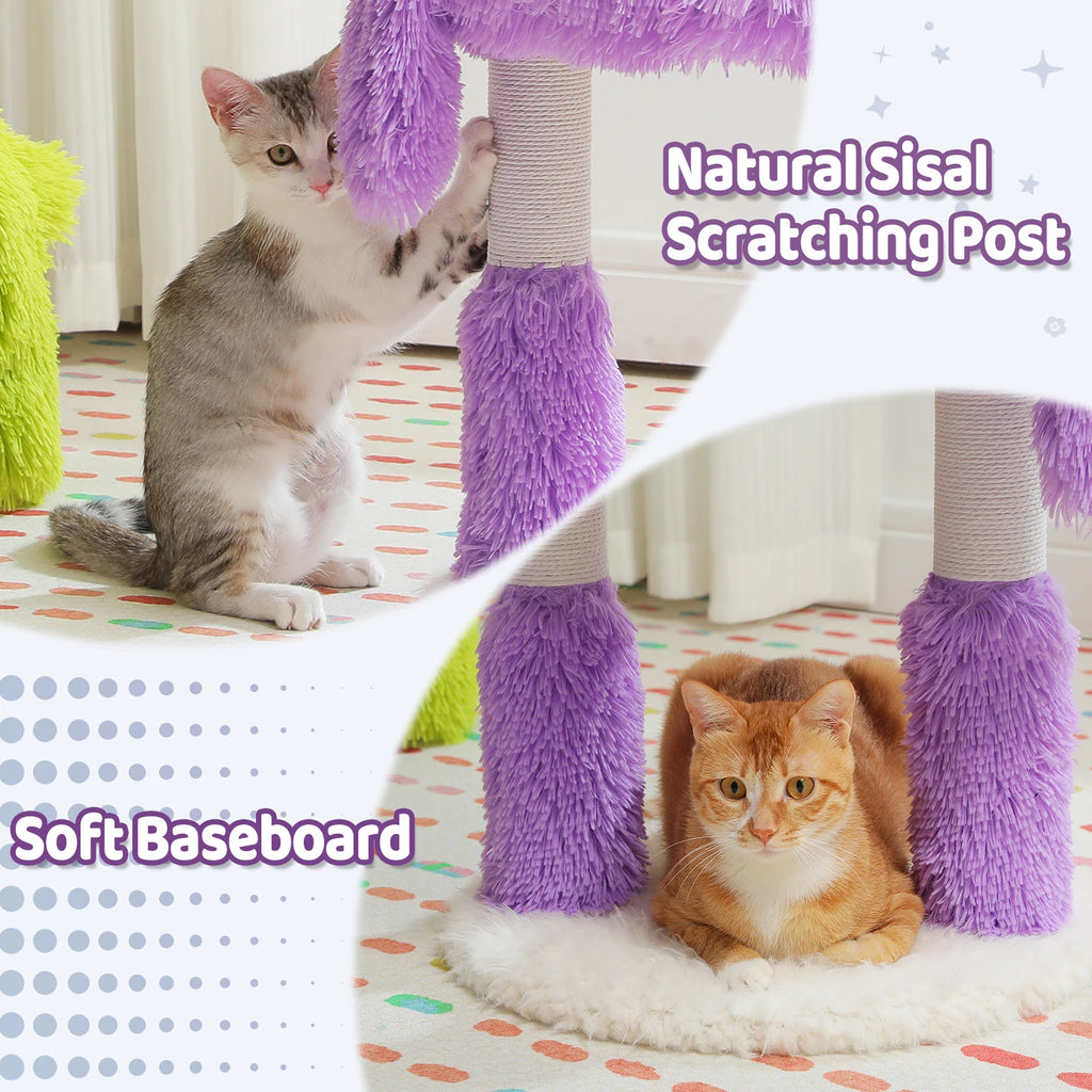 2 in 1 Cat Tree with Natural Sisal Scratching Posts