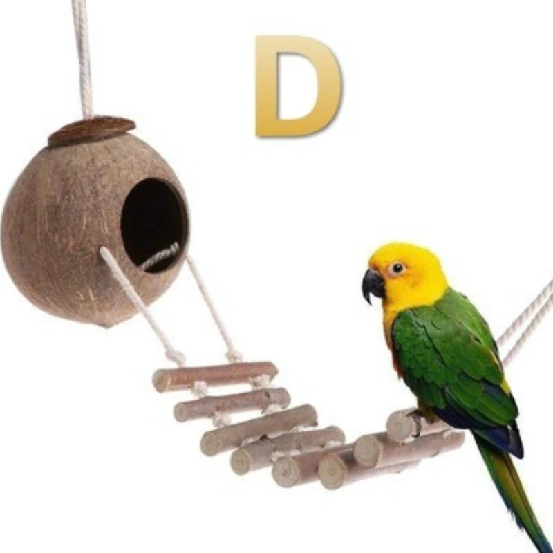 1Pc Natural Coconut Shell  Squirrel Bird Nest