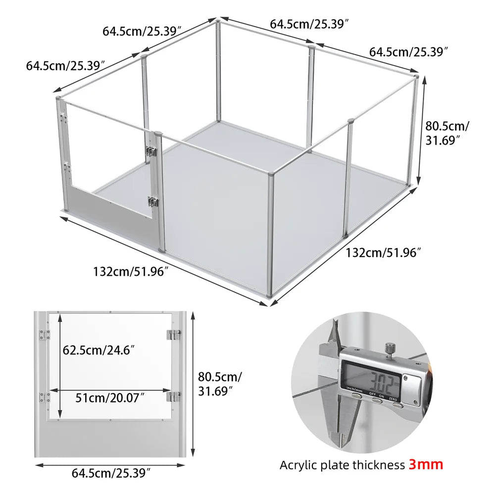 1Pc Large Acrylic Dog Playpen