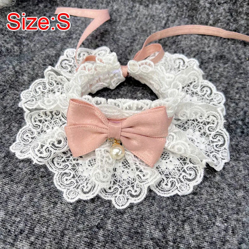 Cute Cat Bow Collar Lace