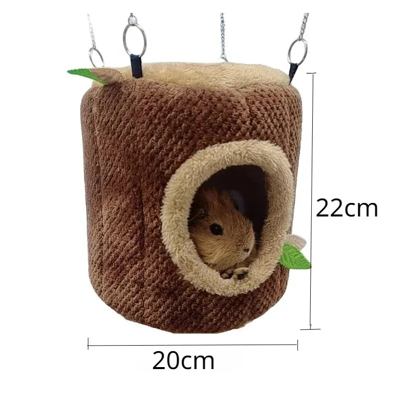 Tree Stump Shape Warm Hamster Hammock Winter Mole Tunnel