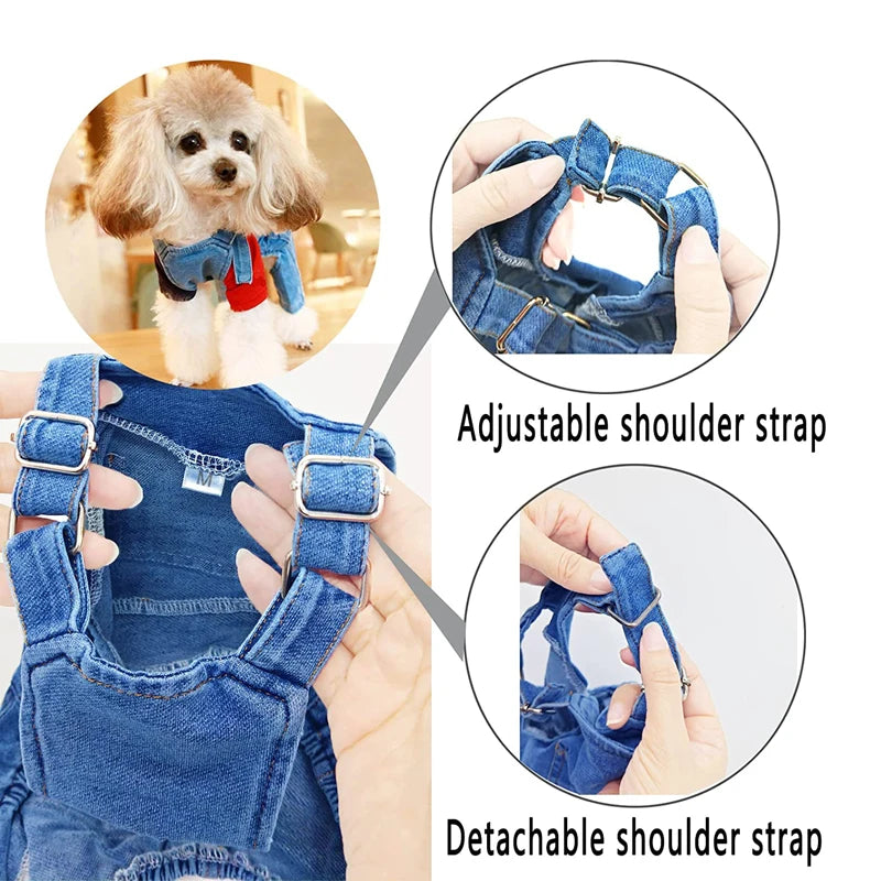 Fashion Pet Jean Overalls for Dogs